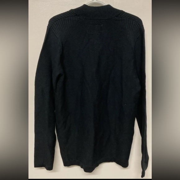 Flag & Anthem Mens 1/4 Zip Sweater Pullover Medium Black Mid-Weight Long Sleeve - Picture 2 of 13
